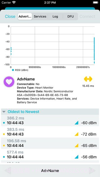 nRF Connect蓝牙扫描连接App截图1 nRF Connect蓝牙扫描连接App截图1