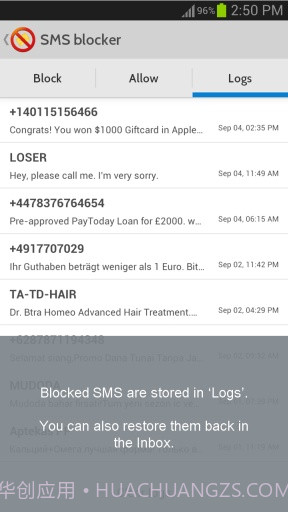 短信阻止 sms Blocker by Optinno截图1 短信阻止 sms Blocker by Optinno截图1