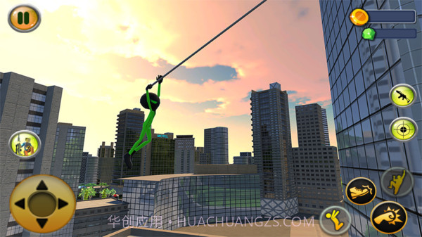 绿火柴人绳索英雄截图1 绿火柴人绳索英雄截图1