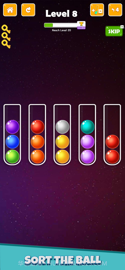 球颜色排序谜游戏截图2